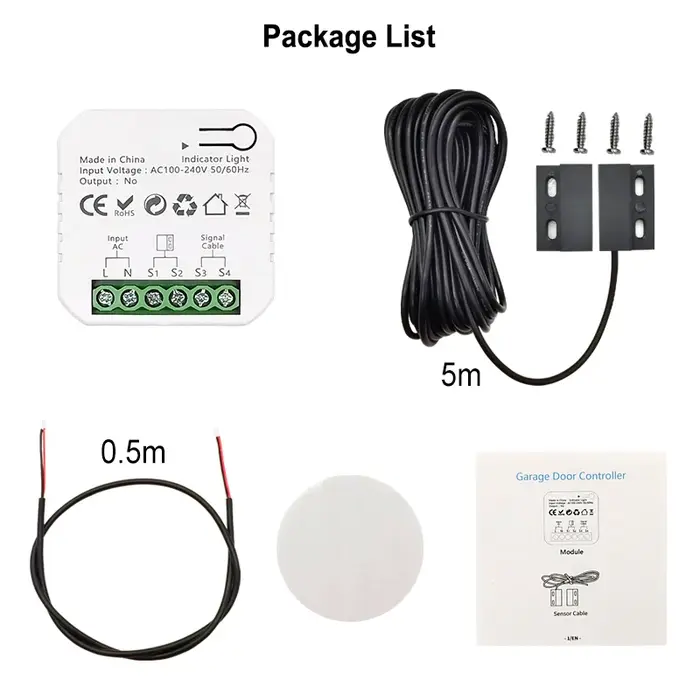 Ouvre-porte de garage intelligent ZigBee Smart Life avec contrôle par application et commande vocale