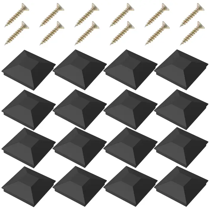 12 pièces de capuchons de poteau de clôture en bois 4x4 (3,5 po x 3,5 po) en plastique PP, résistant