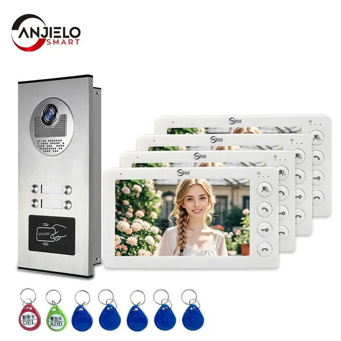 Système de vidéophone ANJIELO 7 pouces à 4 câbles