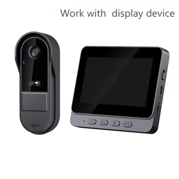 Sonnette d'interphone sans fil, Vision HD nocturne, écran IPS 4,3 pouces, étanche, caméra, vidéo de