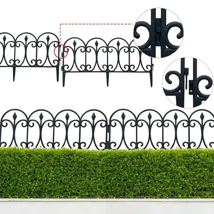 Nouvelle clôture décorative de jardin, barrière extérieure antirouille en fil métallique pour aménagement paysager, clôtures pliantes pour patio, barrière pour parterres de fleurs